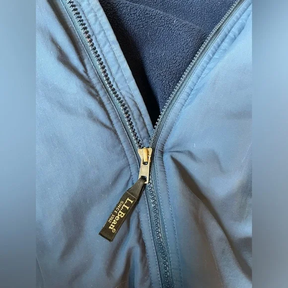 L.L.Bean Bomber Jacket-Blue-generous Size S - Picture 5 of 7